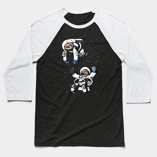 Space Sloths Astronauts Baseball T-Shirt by underheaven